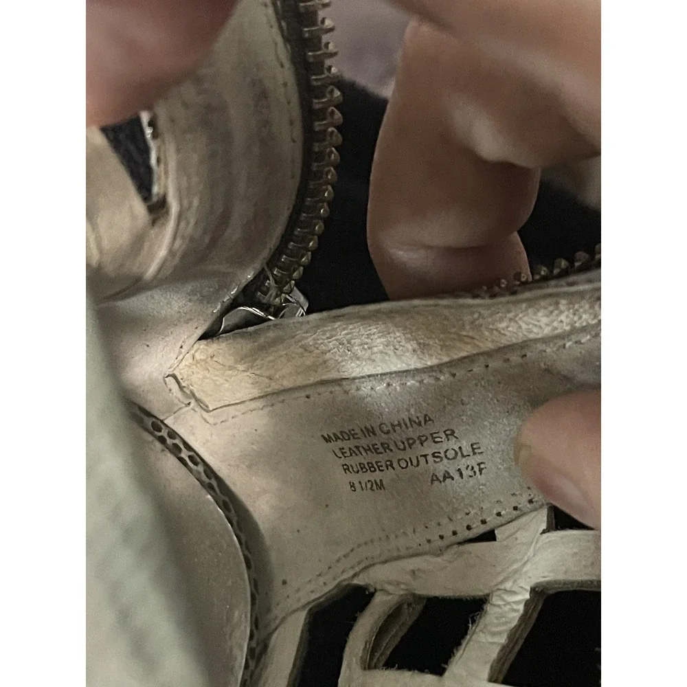 Michael Kors Yvonne Booties Khaki Rhinestone-Embellished Caged Shoe 8.5‎ S-435